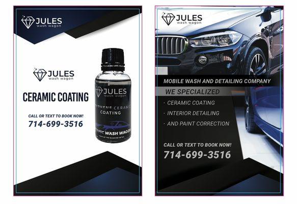 Jules "in house" ceramic coating is engineered to deliver the highest level of paint protection.