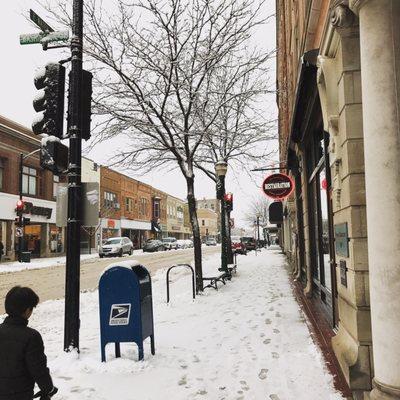 Water Street in front of hotel