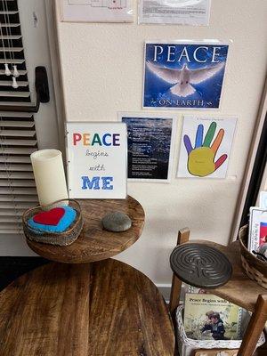 The Peace Corner is where children can learn strategies to help express their emotions.