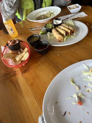 Tacos dorados and pozole