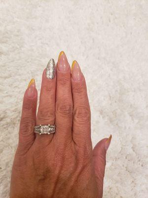 Gold and Silver nails.  Love it!