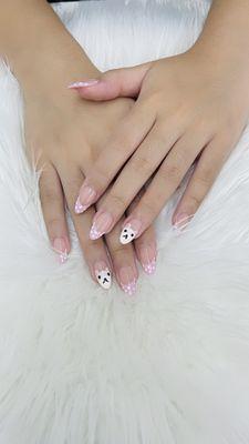 @cindynail-spa-Pink dotted French manicure