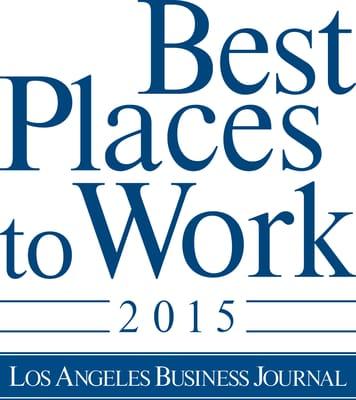 Awarded a place on the LA Business Journal 2015 Best Places to Work in LA List