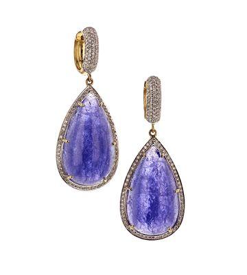 Tanzanite and Diamond Pavé Earrings