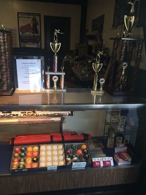 Trophies everywhere from tournaments Wins!