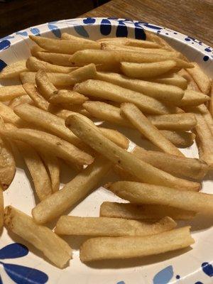 Fries that we had to put in our air fryer due to being undercooked.