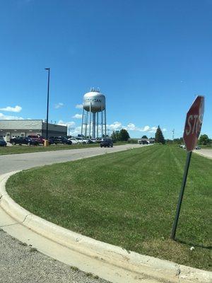 Dollar Tree located right next to the Cheboygan water tower