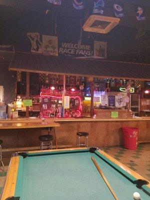 Pool table and bar