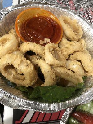 12 fried calamari rings for $13