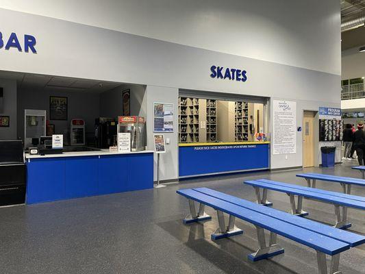 Concession stand and skate rental counter