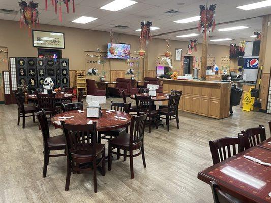 The dining area of the Panda King in SCF, WI