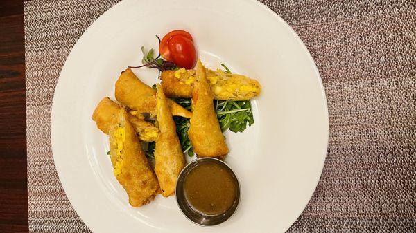 Ackee and Saltfish spring rolls