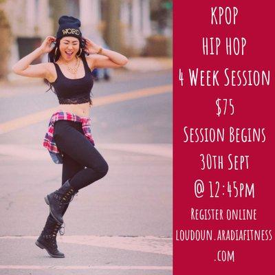 KPop style hip hop classes start this Sunday join us for a 4 week session