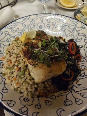 Halibut with couscous