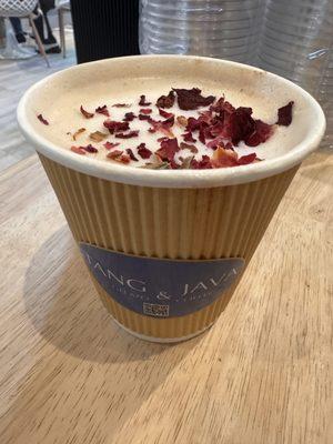 You'll fall in love with our Rose Vanilla Latte