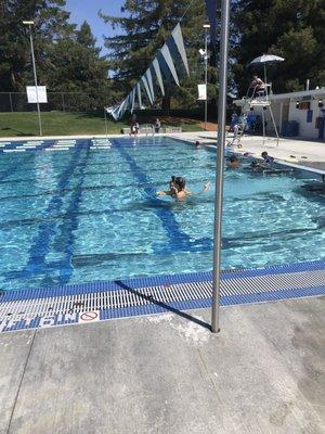 My granddaughter swimming