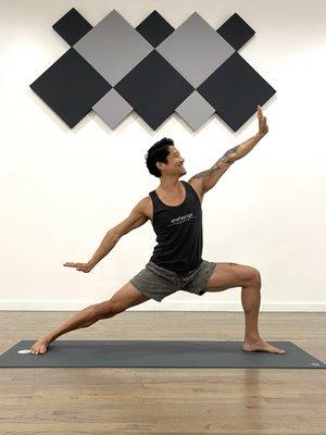 This is Kyle, he believes we were meant to move; that we all have an inner athlete. He teaches Vinyasa & Yin.