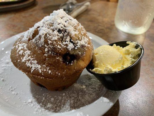 Blueberry muffin w/ the tub of whipped butter.