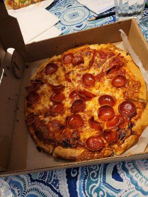 Small pepperoni pizza, pretty tasty