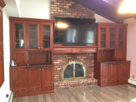 Cherry Fireplace Wall Unit