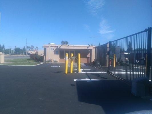 View of the gate & office and key pad where all tenants enter and exit and how to get to our office.