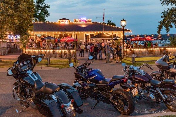 One of our outdoor patios right on the St.Croix River.