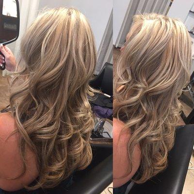 To get rid of unwanted brassy blonde hair; we did highlight&lowlight technique giving the hair a natural blonde look.