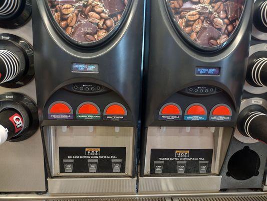 Hot coffee (from powdered sugary mixes). Costs 30% more than Love's off the same parking lot, though, if in Lowe's Club (free to join).