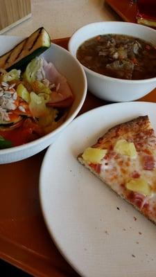 salad/sandwich bar...pizza and soup