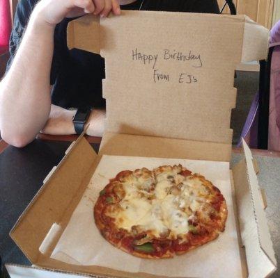 Smaller version of EJs house special with a birthday message