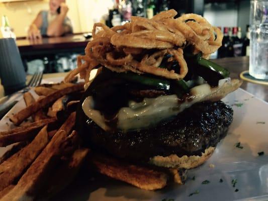 Can't remember the name but was the first burger on the list. Swapped the sautéed onions for onion strings...WINNING!