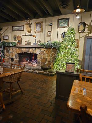 Fireplace in main dining room