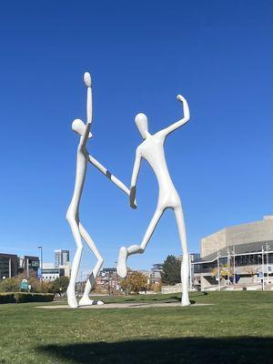 Jonathan Borofsky's sculpture, "The Dancers," outside the Center for the Performing Arts in Denver, Colorado