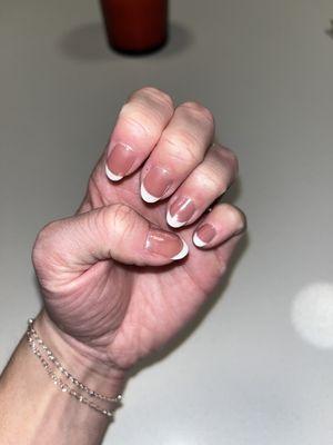 French tip gel manicure with chrome