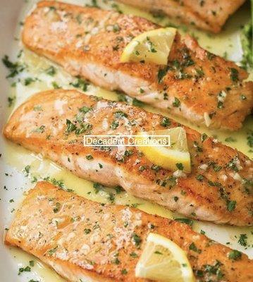 Atlantic Salmon with lemon dill butter sauce