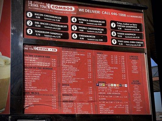 Classic burger, hot dog, fries menu with some South of the Border options.