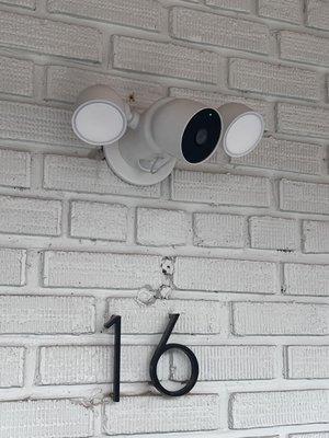 Smart floodlight security camera installation completed