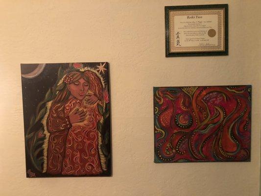 My original artwork and Reiki certification