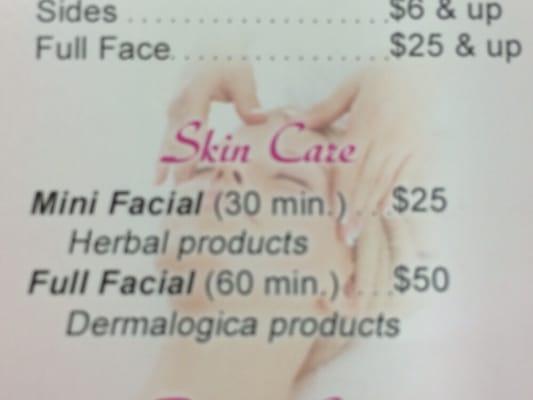 Facials only $25