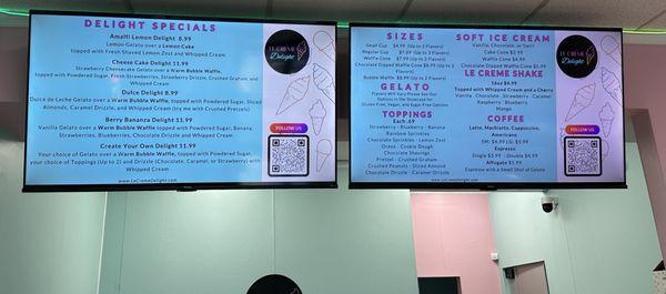 Menu board. The bubble waffles look amazing!!