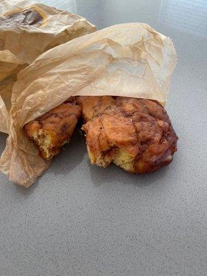 I got the fritter like this. Soggy like a wet sponge.