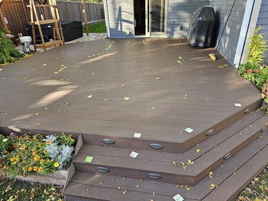 Damage done to each spot on the deck