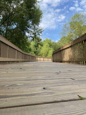 Bridge connecting to trails.