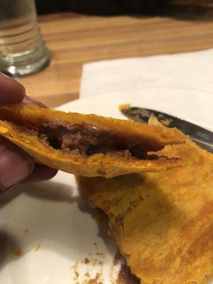 Freshly made Jamaican beef patty