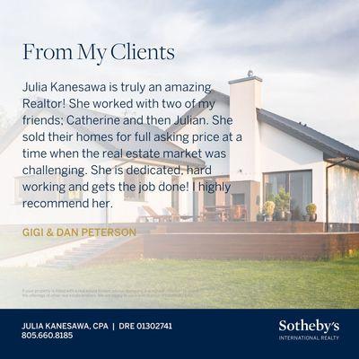 Testimonials | Gigi & Dan Peterson