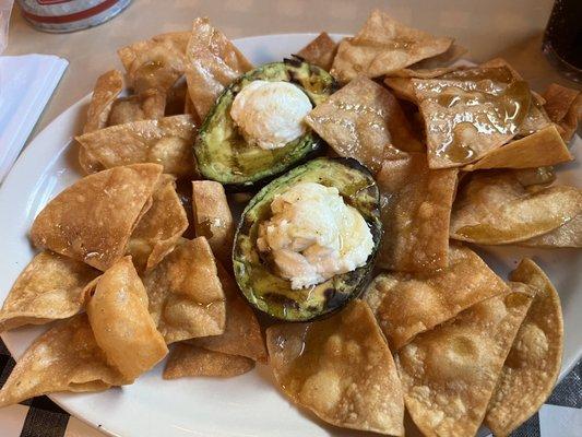 Grilled avocado appetizer