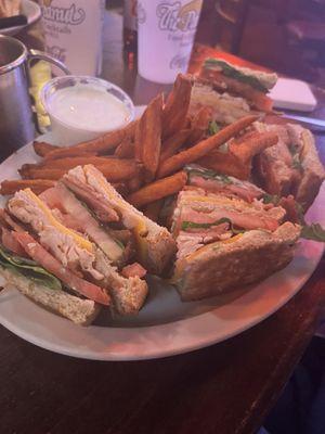 Turkey Club and Sweet Potato Fries - Full Order