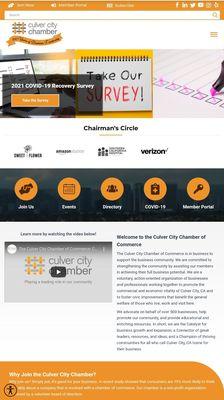 A screenshot of our brand new Culver City Chamber site. This is the desktop version