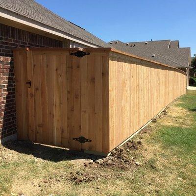 6ft Cedar Fence with 2x6 Top Trim