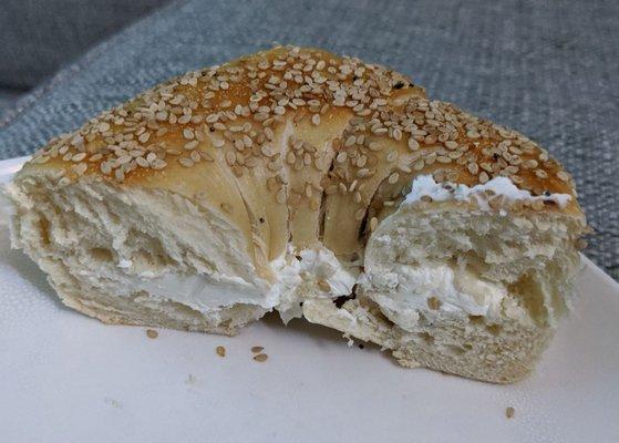 My leftover bagel with cream cheese, still tastes fresh